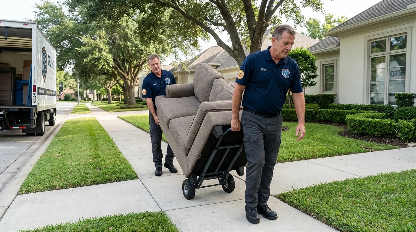Local residential moving crew loading furniture in Fort Myers Beach, FL